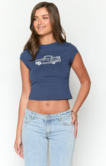 Navy Car Baby Tee Image