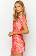 Naya Orange Floral Print Mini Dress Image