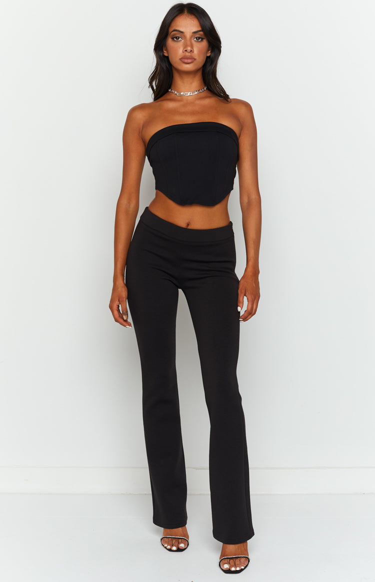 Noela Black Low Rise Pants