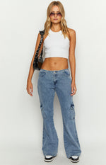 Oliver Mid Wash Low Waist Wide Leg Jeans Image