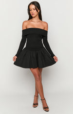 One Dance Black Long Sleeve Mini Dress Image