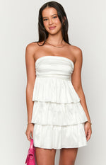 One Wish White Strapless Mini Dress Image