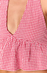 Opolo Red Gingham Crop Top Image