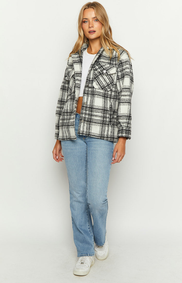 Orson Fleece Black and White Check Jacket Image