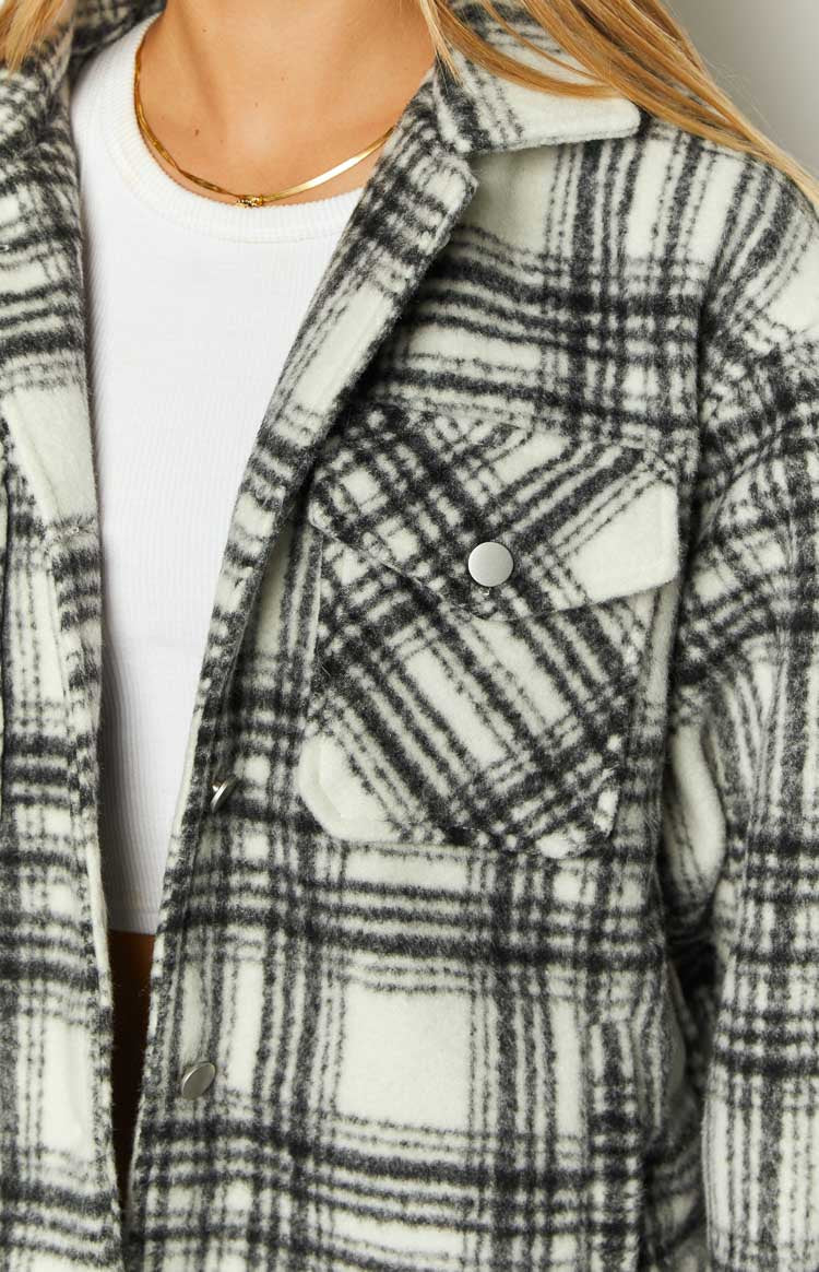 Orson Fleece Black and White Check Jacket Image