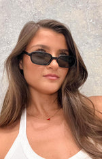 Otra Eyewear Frankie Black Rectangle Sunglasses Image