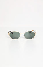 Otra Eyewear Echo Gold Tortoiseshell Round Sunglasses Image