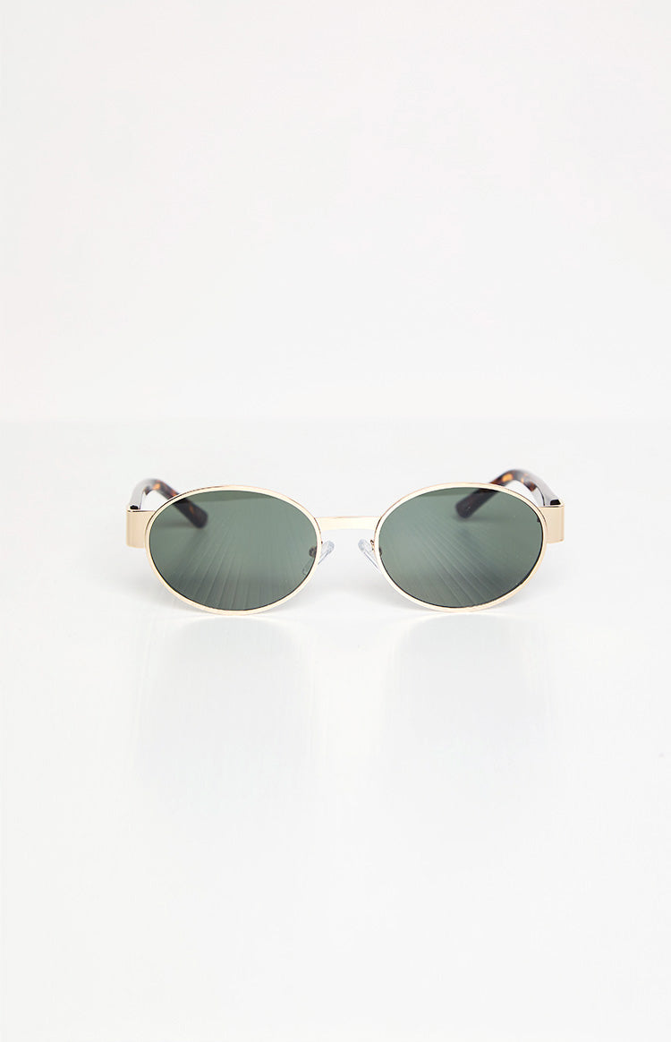 Otra Eyewear Echo Gold Tortoiseshell Round Sunglasses Image