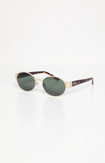 Otra Eyewear Echo Gold Tortoiseshell Round Sunglasses Image