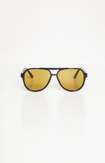 Otra Eyewear Stevie Black Aviator Sunglasses Image