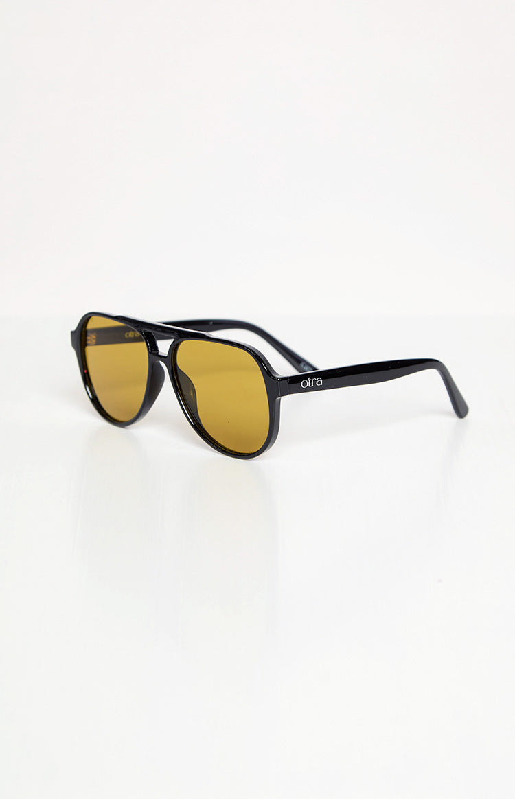 Otra Eyewear Stevie Black Aviator Sunglasses Image