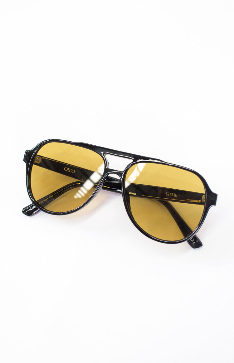 Otra Eyewear Stevie Black Aviator Sunglasses Image