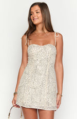 Penny Lane Silver Sequin Mini Dress Image