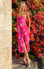 Paloma Pink Print Midi Dress Image