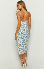 Sallie Blue Floral Midi Dress Image