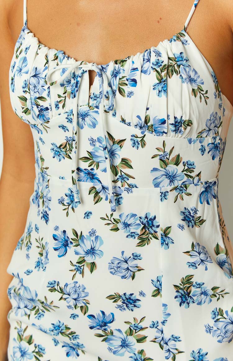 Sallie Blue Floral Midi Dress Image