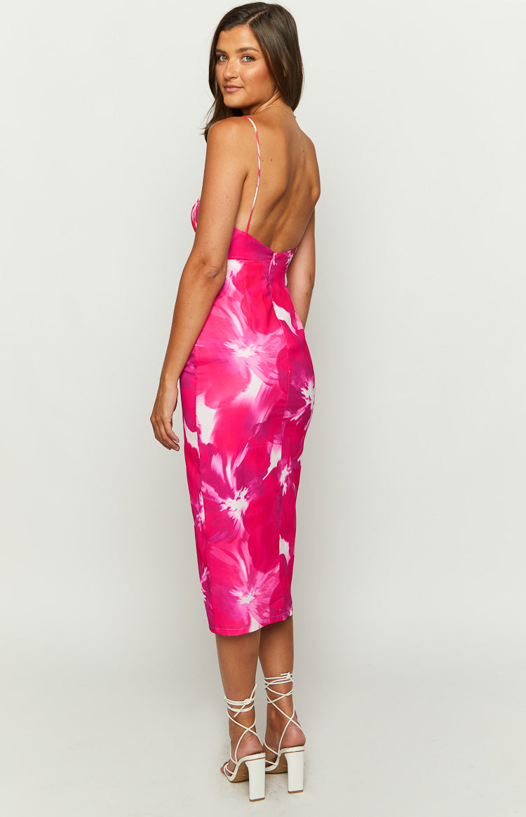 Paloma Pink Print Midi Dress Image