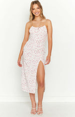 Paloma White Floral Midi Dress Image