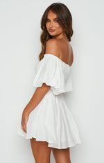 Paradise Puff Sleeve Dress White Image