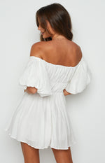 Paradise Puff Sleeve Dress White Image