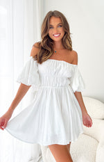 Paradise Puff Sleeve Dress White Image