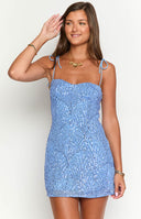 Penny Lane Light Blue Sequin Mini Dress