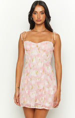 Penny Lane Pink Floral Mini Dress Image