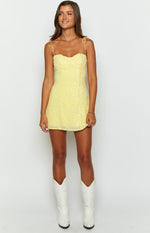 Penny Lane Yellow Sequin Mini Dress Image