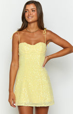 Penny Lane Yellow Sequin Mini Dress Image