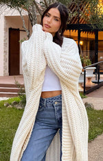 Peonie Cream Knit Cardigan Image