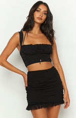 Petal Black Mini Skirt Image