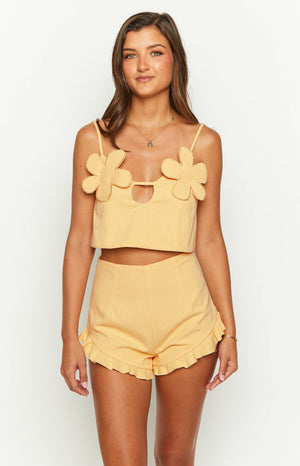 Petal Yellow Crop Top