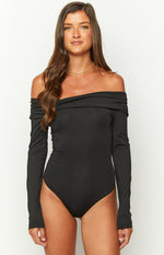 Phoenix Black Off Shoulder Bodysuit Image