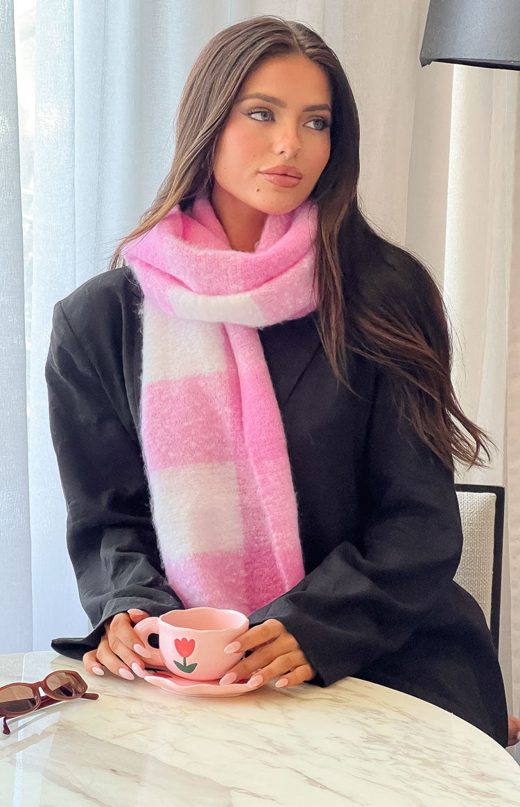 Pink Check Blanket Scarf (FREE over $300) Image