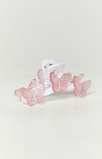 Pink Iridescent Butterfly Claw Clip Image