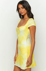 Pure Honey Printed Yellow Mini Dress Image