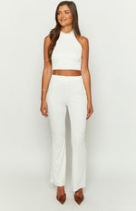 Queenie White Halter Crop Top Image