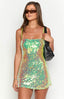 Radiant Green Sparkle Mini Dress