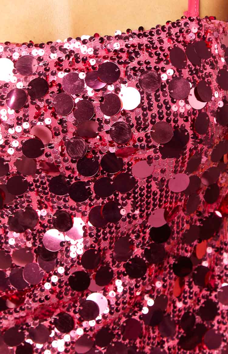 Radiant Pink Sparkle Mini Dress Image