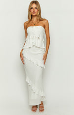 Raleigh White Ruffle Strapless Top Image