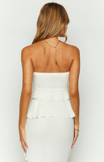 Raleigh White Ruffle Strapless Top Image