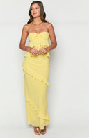 Raleigh Yellow Ruffle Maxi Skirt