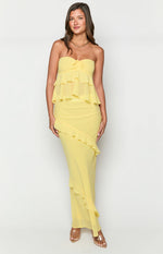 Raleigh Yellow Ruffle Maxi Skirt Image