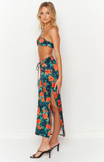 Rani Red Floral Maxi Skirt Image