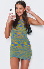 Real Thing Spacedye Mini Dress Green Image