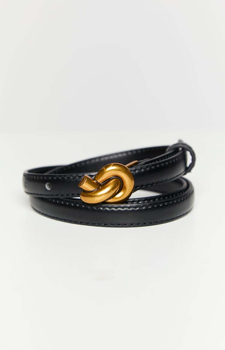 Reba Black PU Belt Image