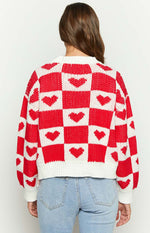 Red Heart Patchwork Jumper Image