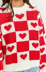 Red Heart Patchwork Jumper Image