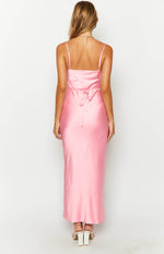 Renesmee Pink Satin Maxi Dress Image