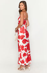 Renesmee Red Anemone Floral Print Maxi Dress Image